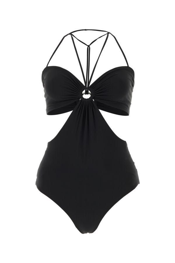 Black stretch polyester swimsuit - 1