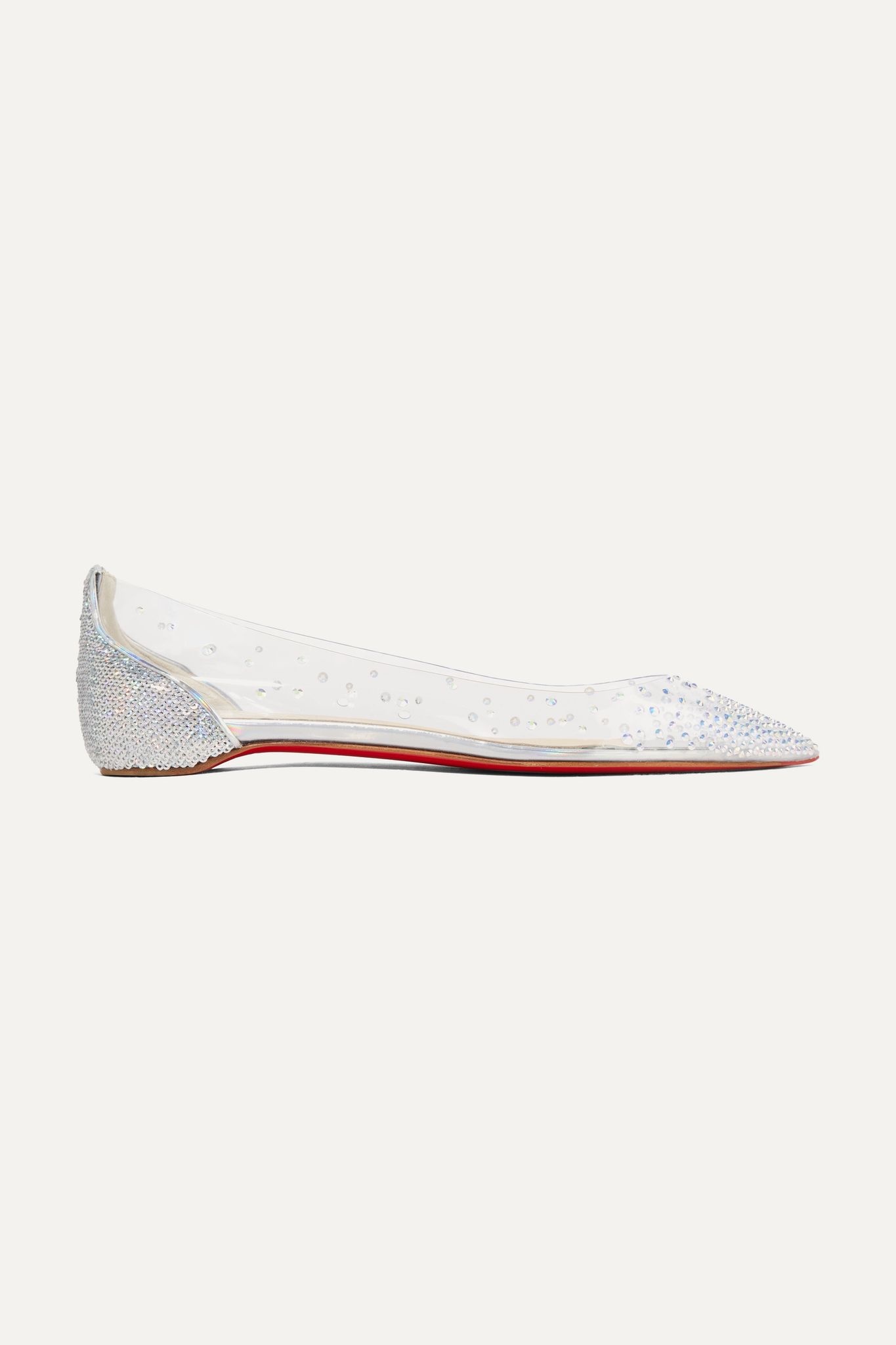 Degrastrass embellished PVC and leather point-toe flats - 1