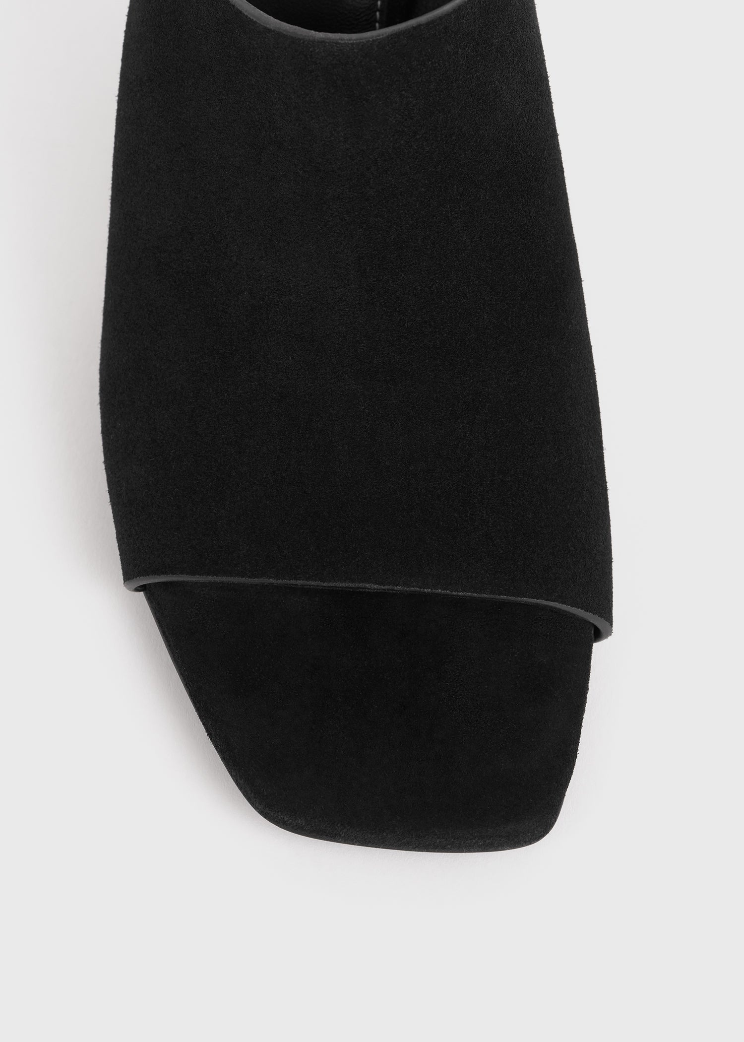 Velour-leather bandeau mules black - 6