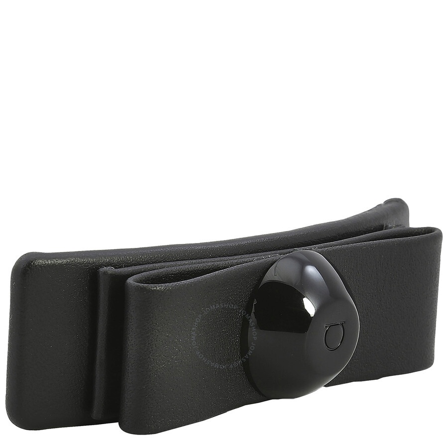 FERRAGAMO Salvatore Ferragamo Ladies Black Leather Hair Clip