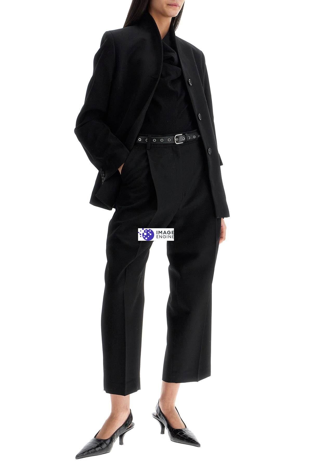 SS25【TOTEME】Black Wool Cowl Neck Top Slim Fit Cowl-neck top black – TOTEME