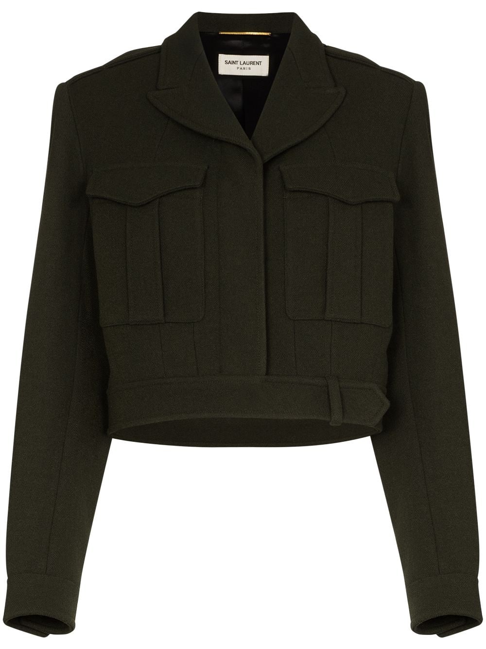 cropped military-style jacket - 1