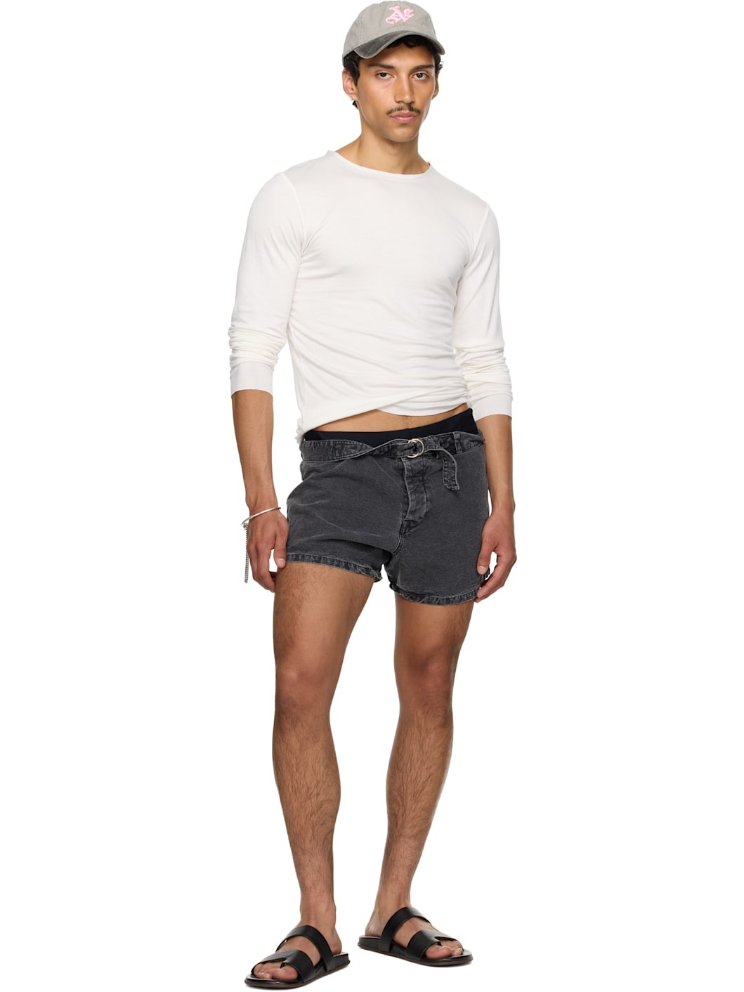SSENSE Exclusive White Satin Trim Long Sleeve T-shirt - 5