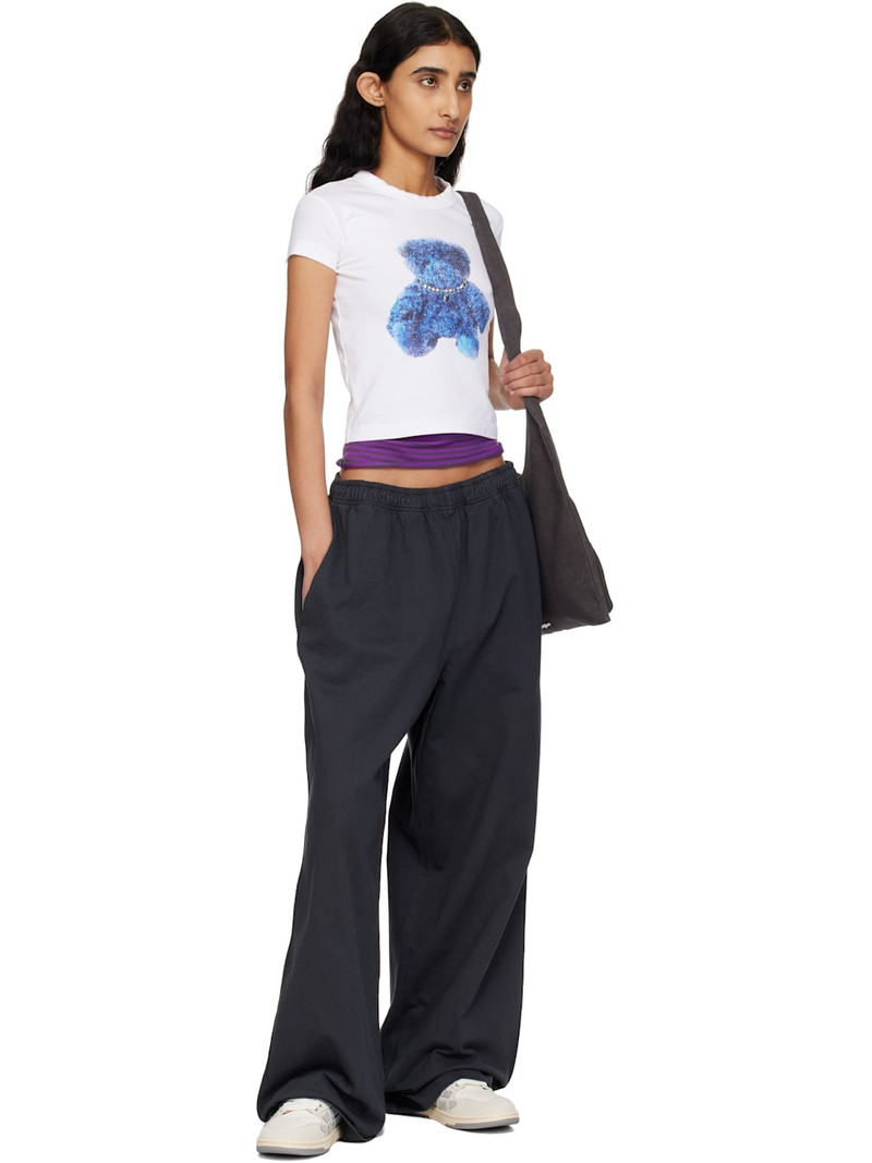 AMIRI Gray & White Crystal Suede Skel Top Low Sneakers outlook