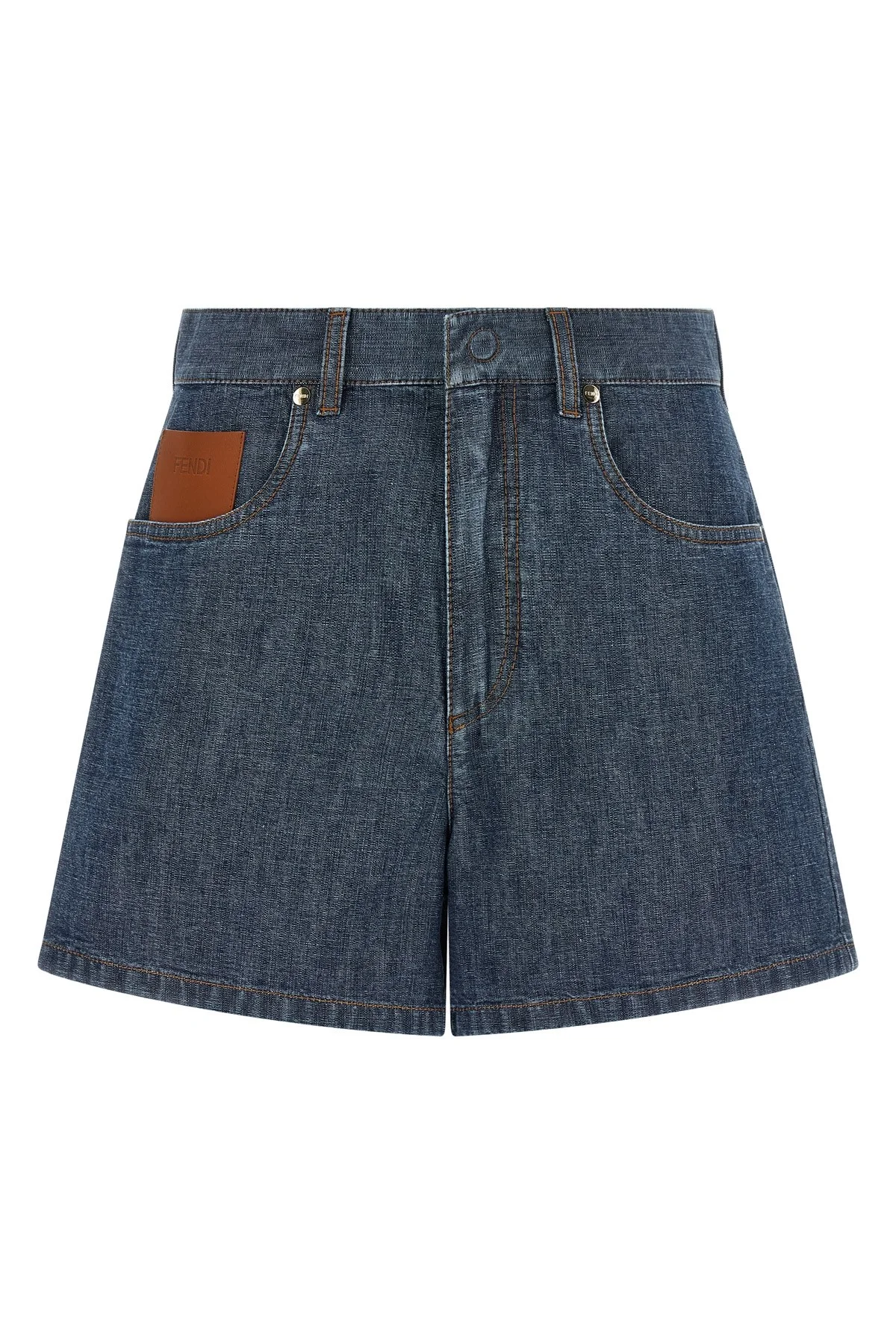 Chambray Denim Shorts - 1