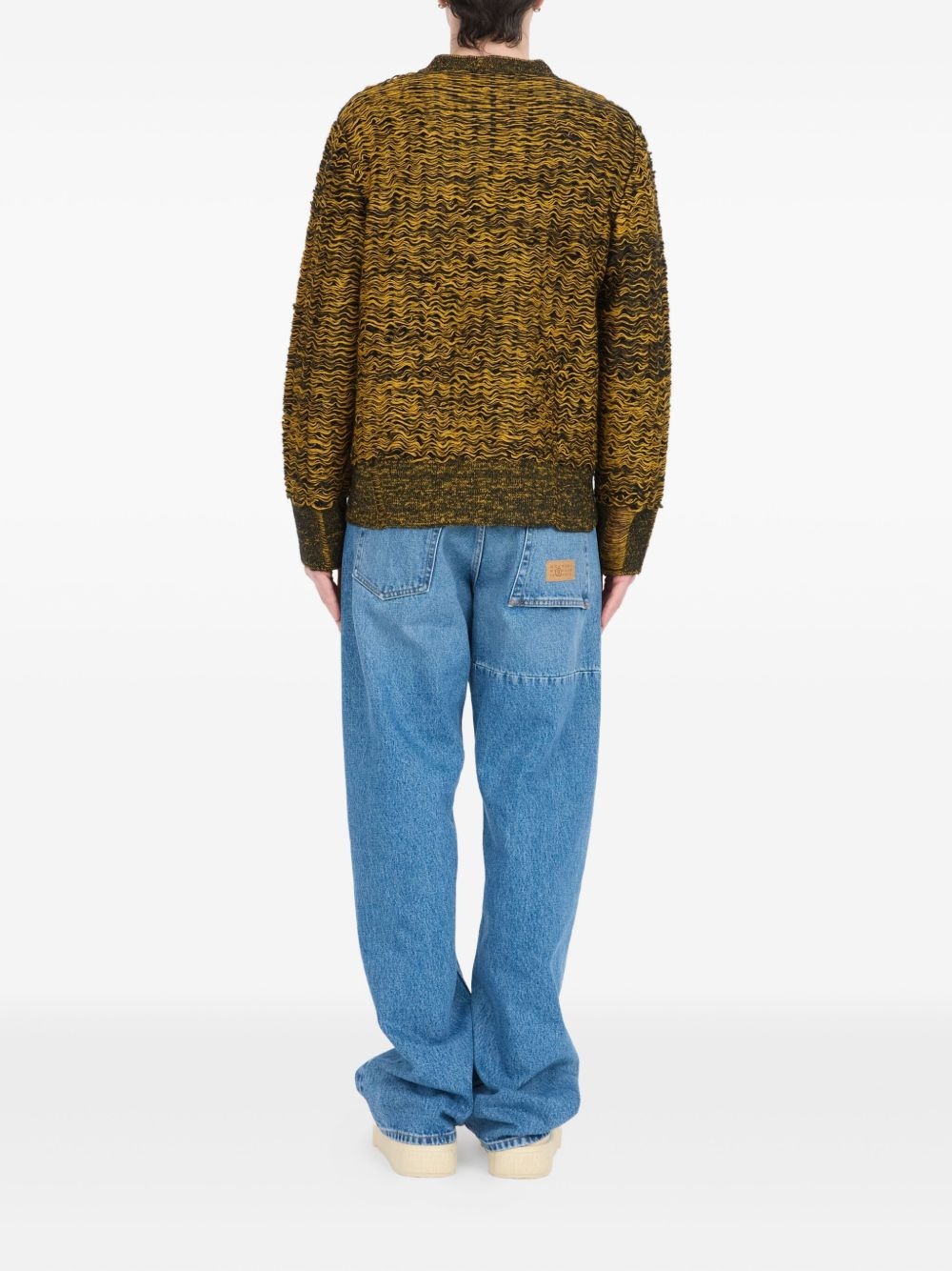 textured crew-neck sweater - 4
