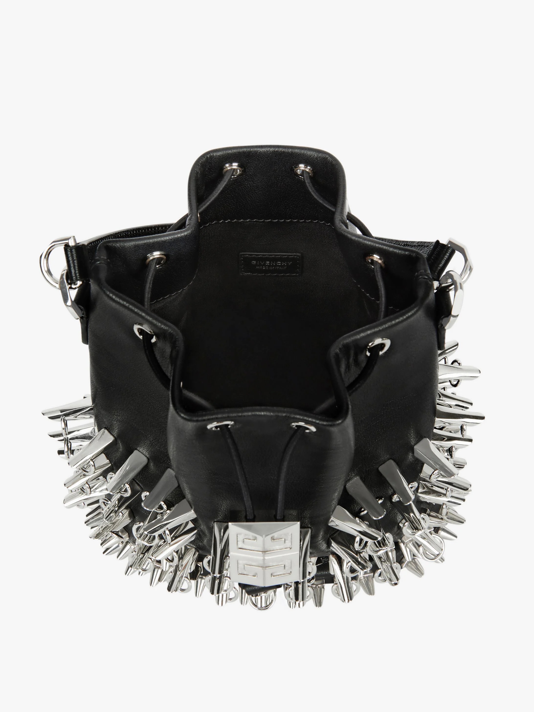4G LIGHT BUCKET BAG IN LEATHER WITH STUDS - 5