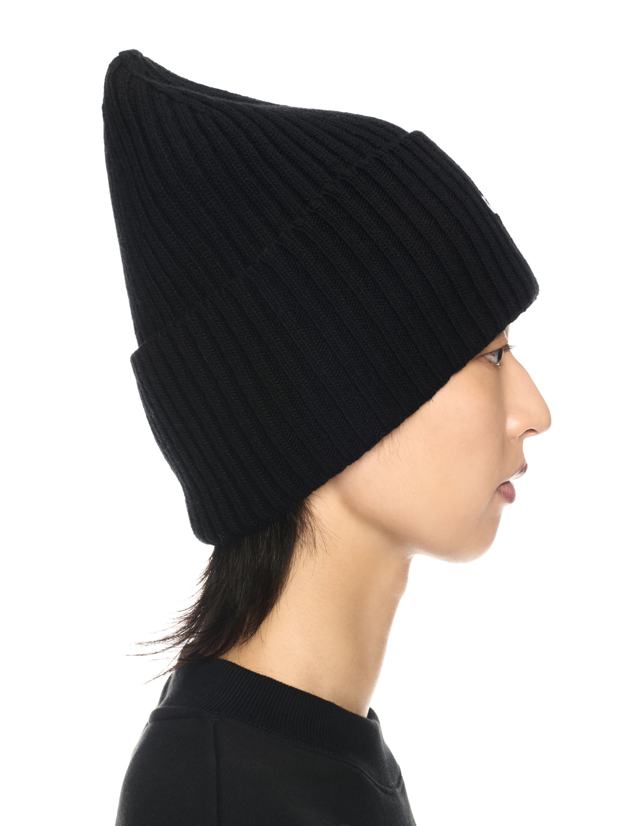 Black Stamp Loose Beanie - 4