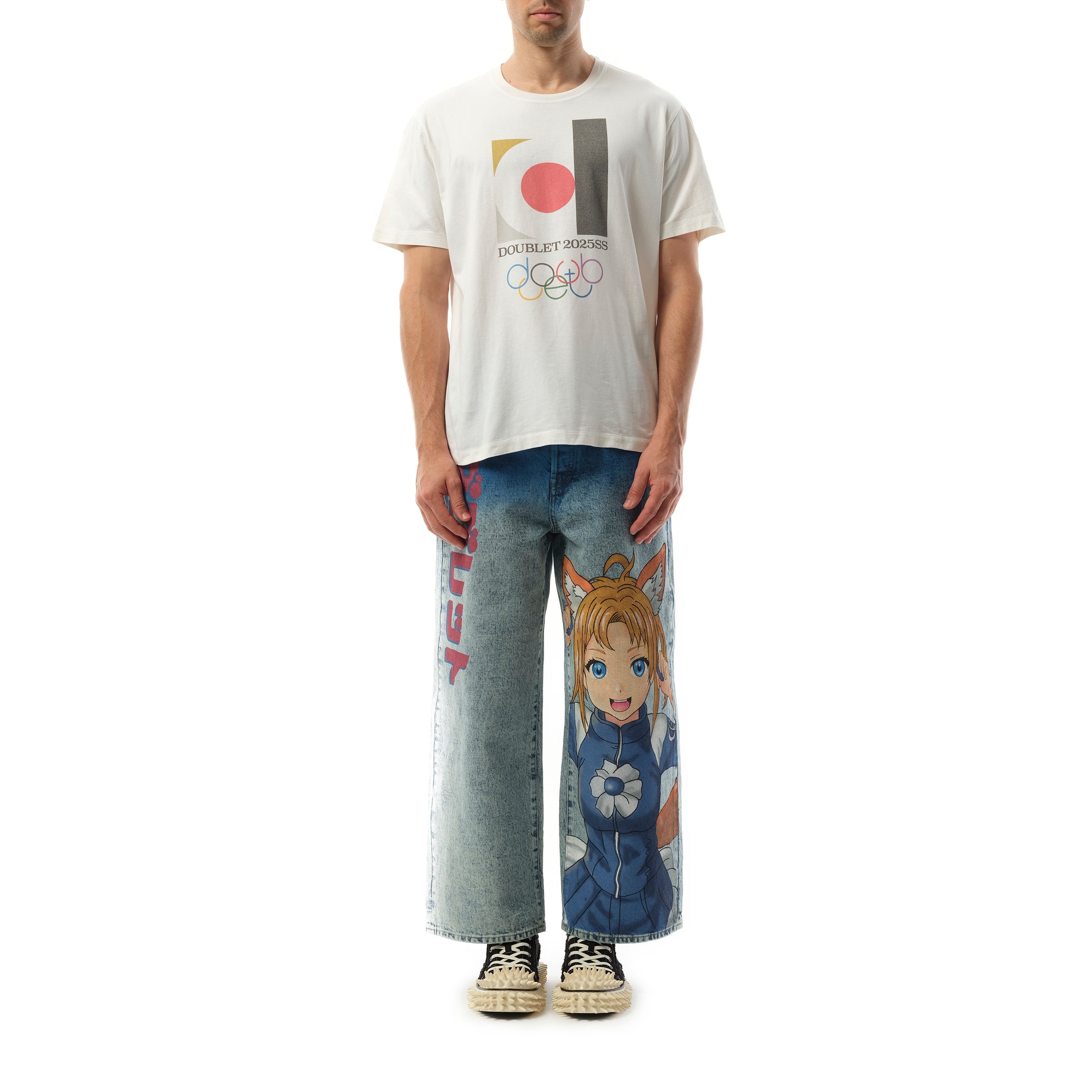 Doublet 2025SS Logo T-Shirt in White - 4