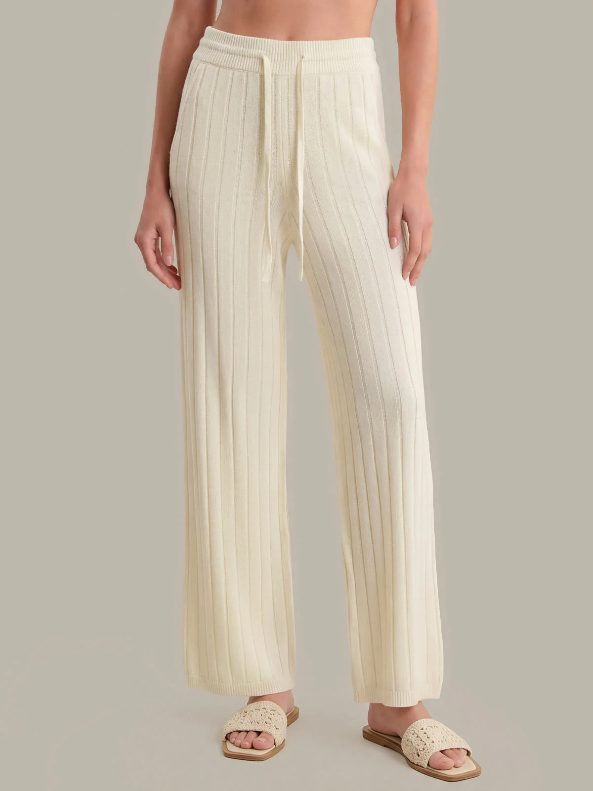 Astor: Cashmere Blend Wide Leg Pants - 1