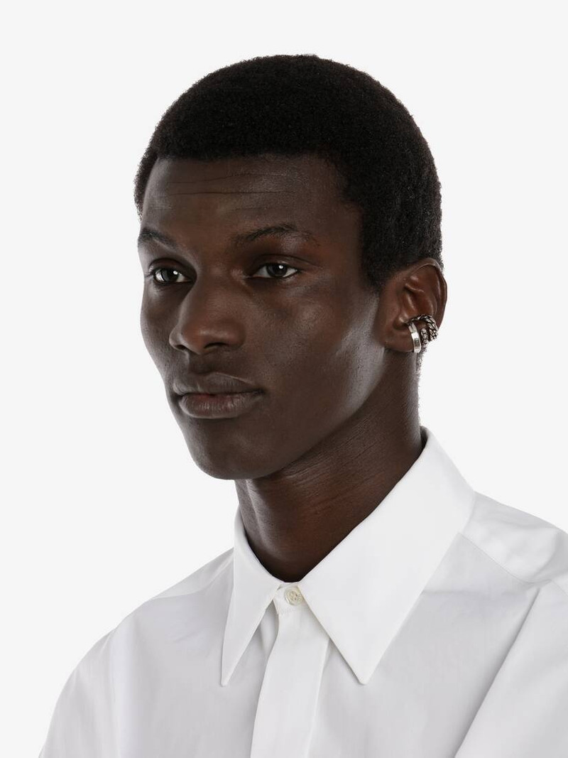 Punk Stud Ear Cuff in Antique Silver 4