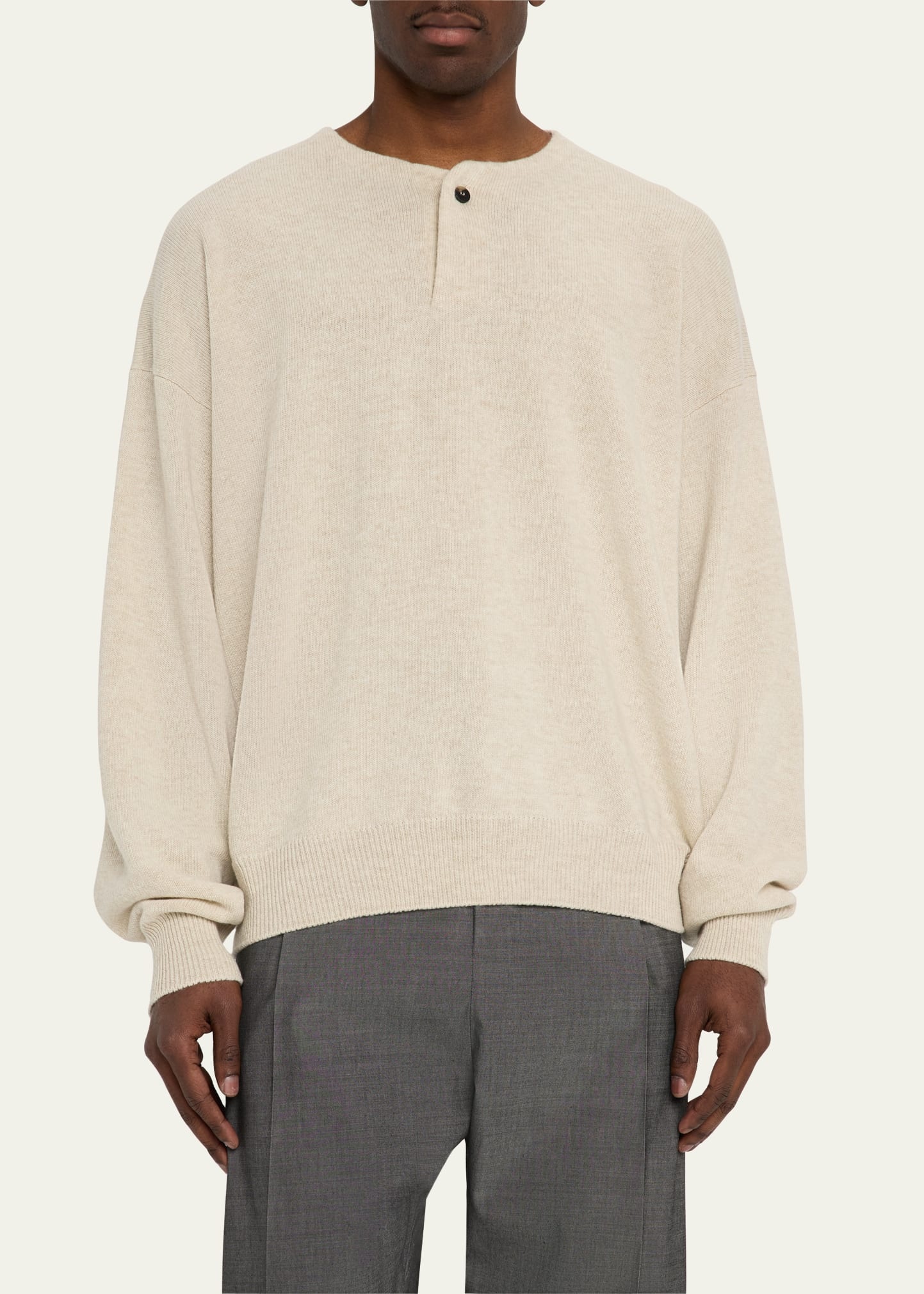 Men's Fine Knit Henley Shirt - 4