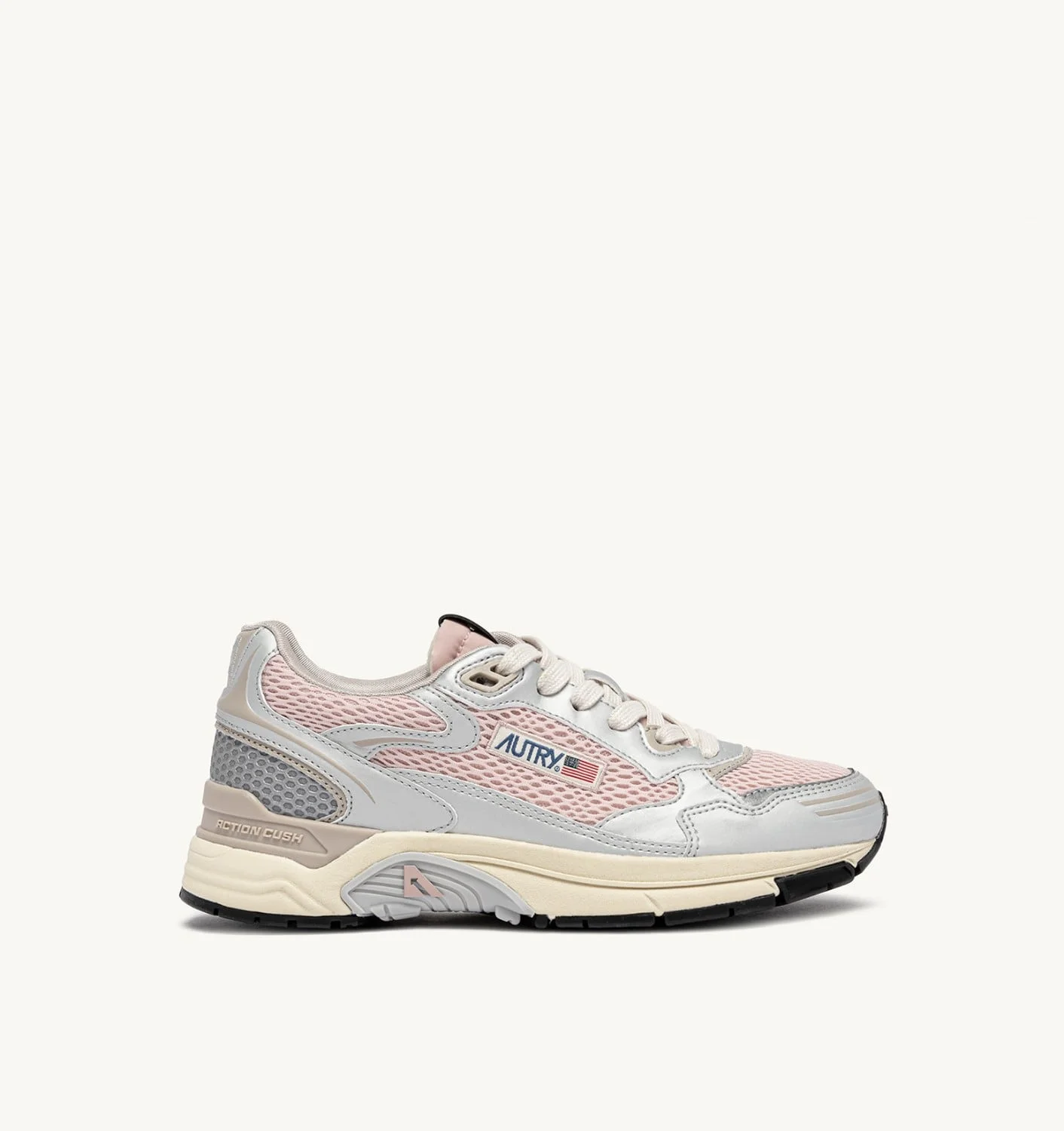 HYPERWAY SNEAKERS IN SILVER, POWDER AND FEATHER GRAY SYNTHETIC LEATHER AND MESH - 1