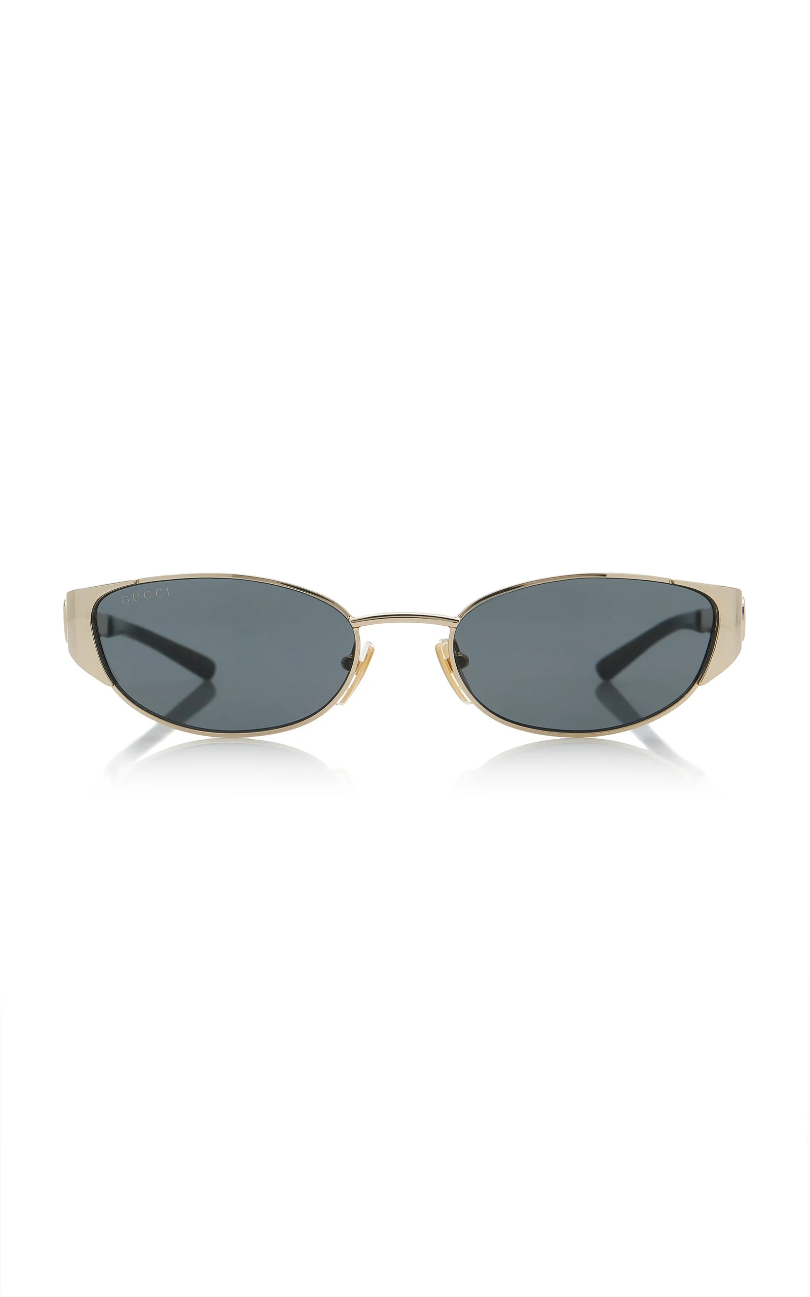 Oval-Frame Metal Sunglasses - 1