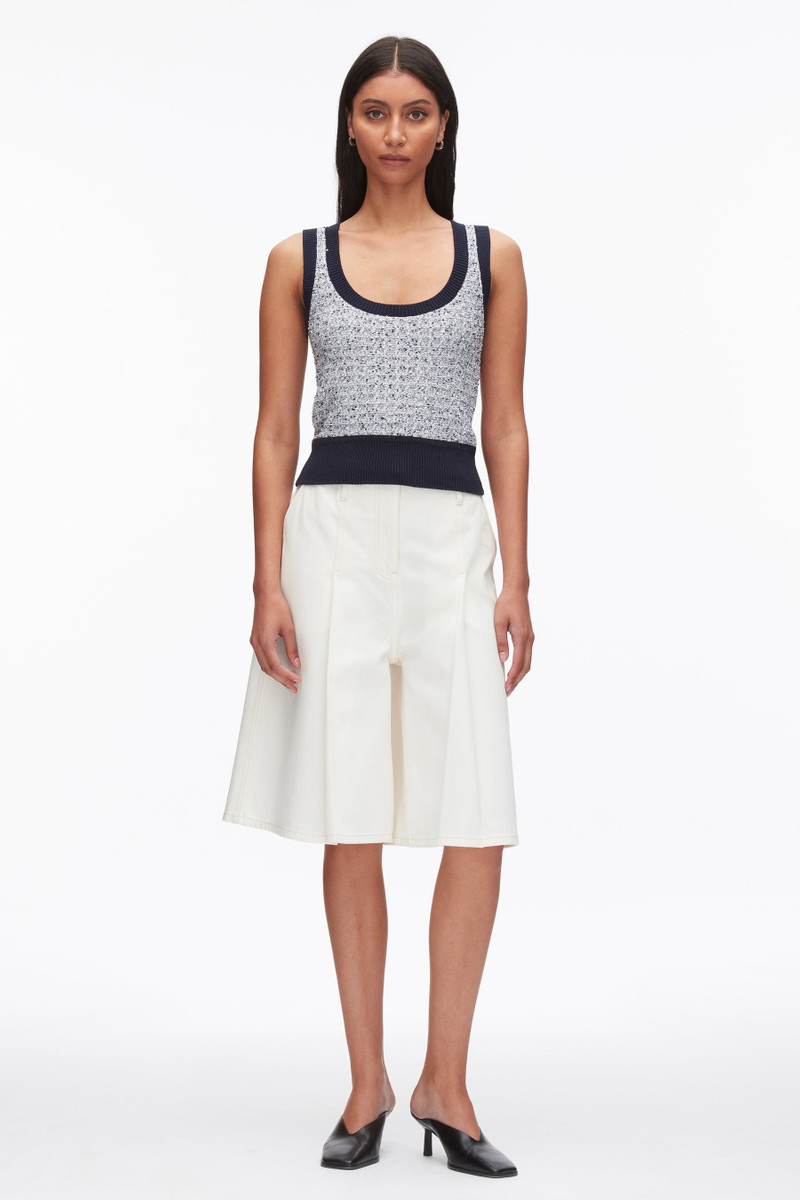 Tweed Boucle Scoop Neck Tank 1