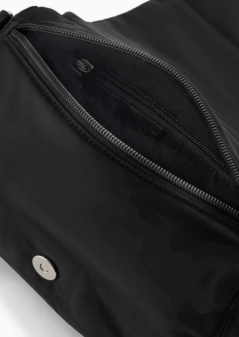 ASV recycled nylon shoulder bag with eagle plaque 4