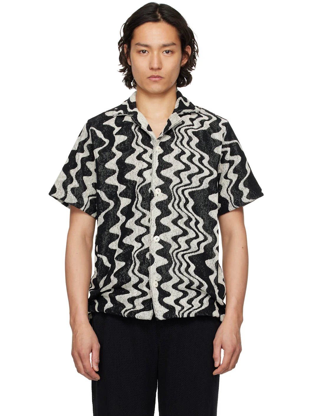Black & Off-White Verve Cuba Terry Shirt - 1