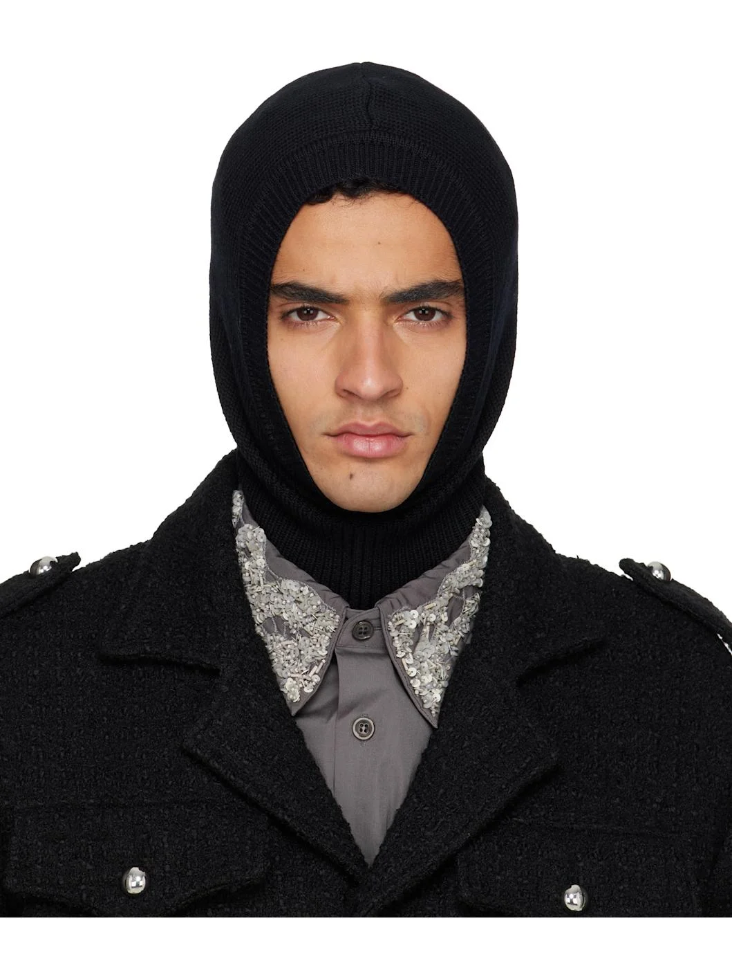 Black Wool Balaclava - 1