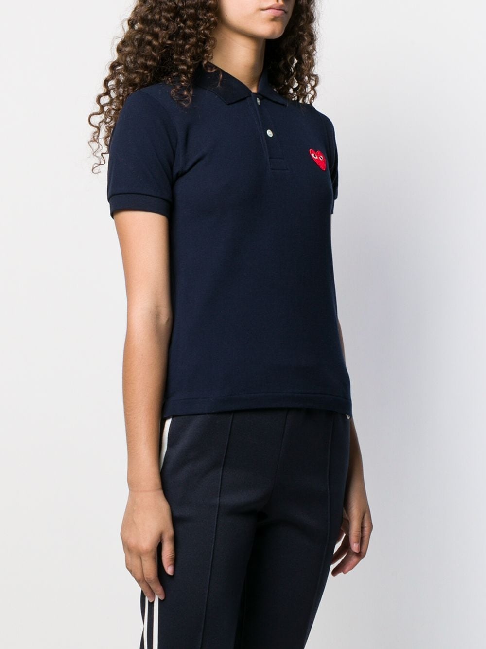 embroidered heart polo shirt - 3