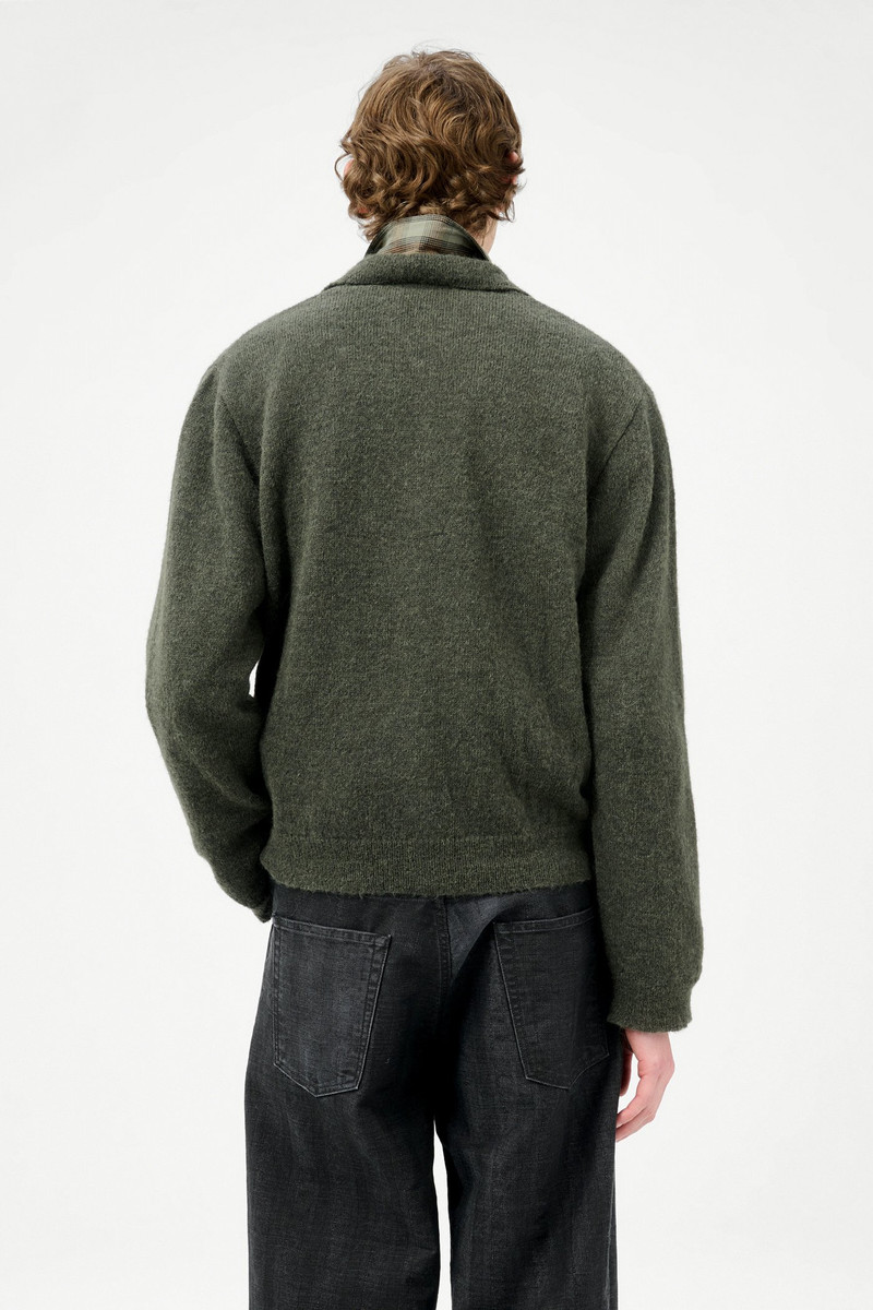 Evening Polo Moss Green Fuzzy Alpaca 6