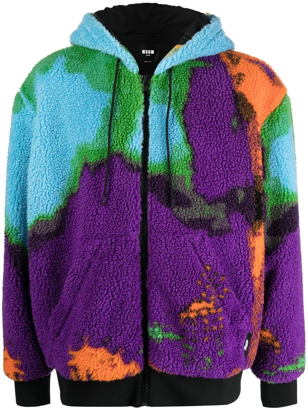 abstract-print hoodie - 1