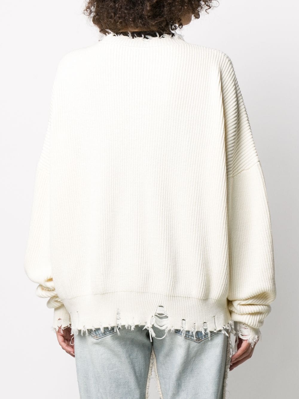 distressed ribbed jumper - 4