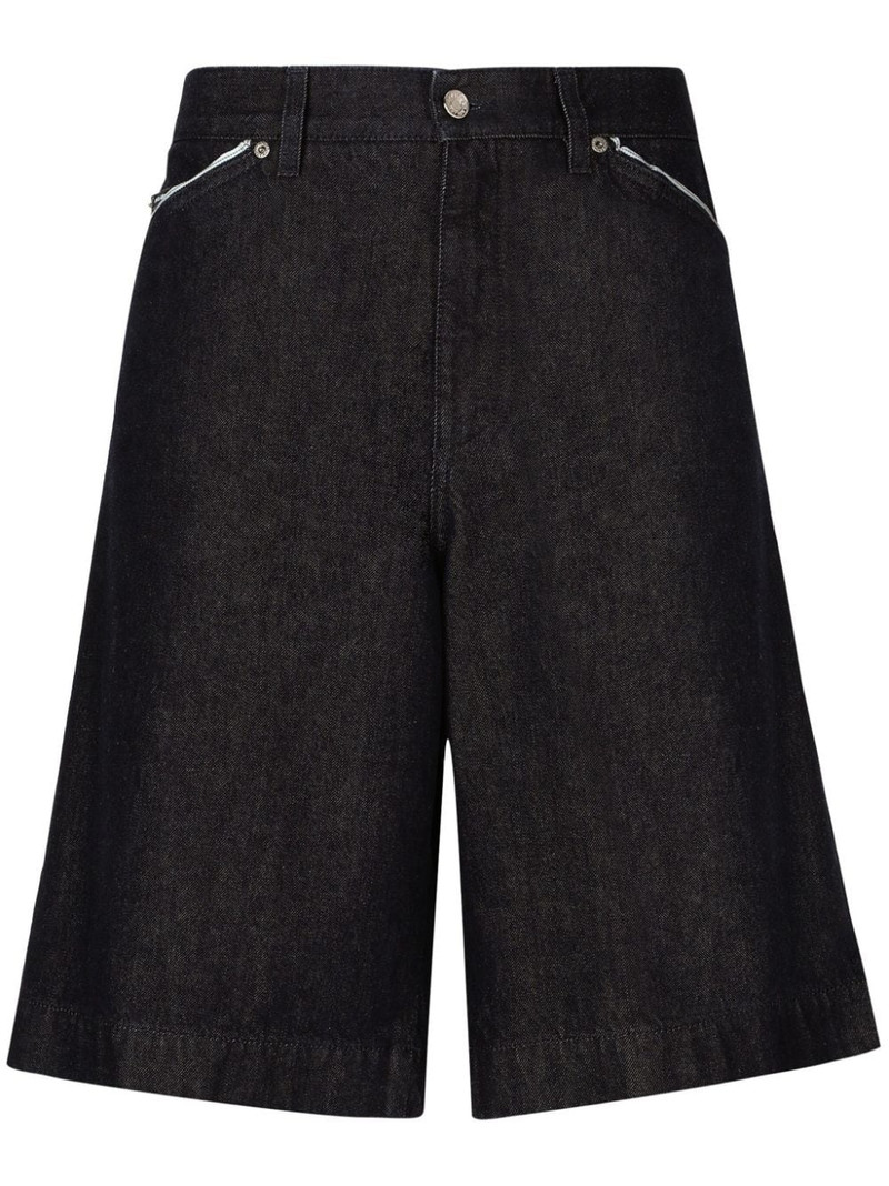 logo-plaque denim bermuda shorts 1