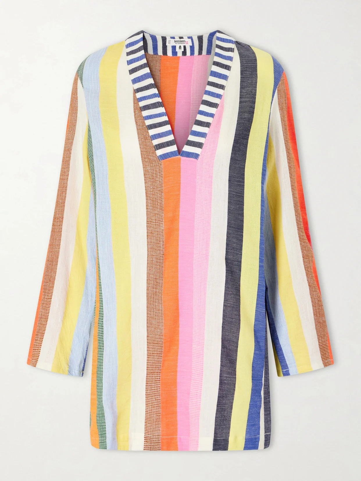Raey Striped Cotton -blend Mini Dress - 1