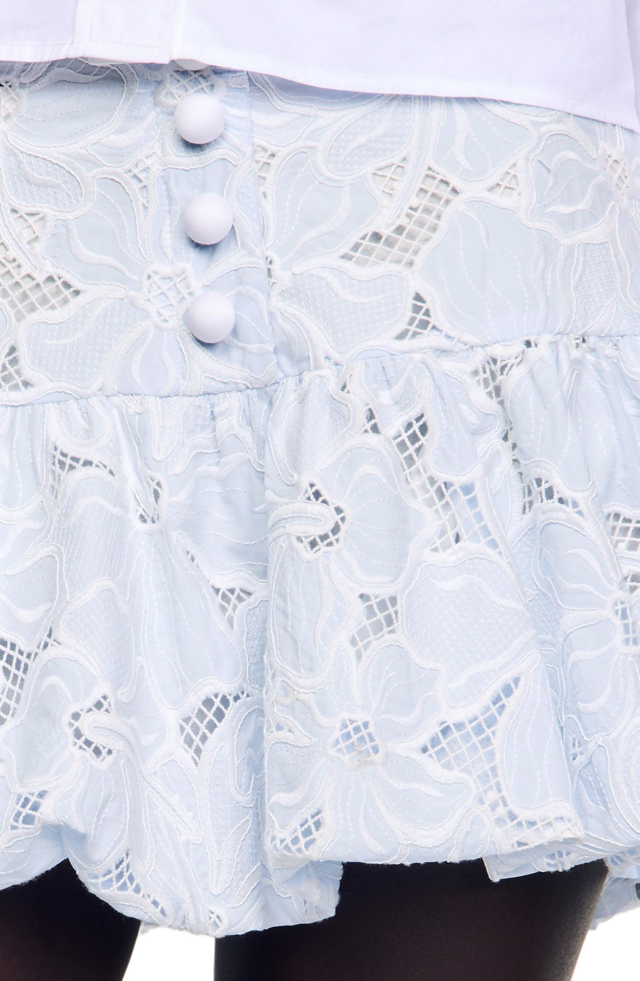 SANDRO Short guipure skirt in Sky Blue at Nordstrom - 4