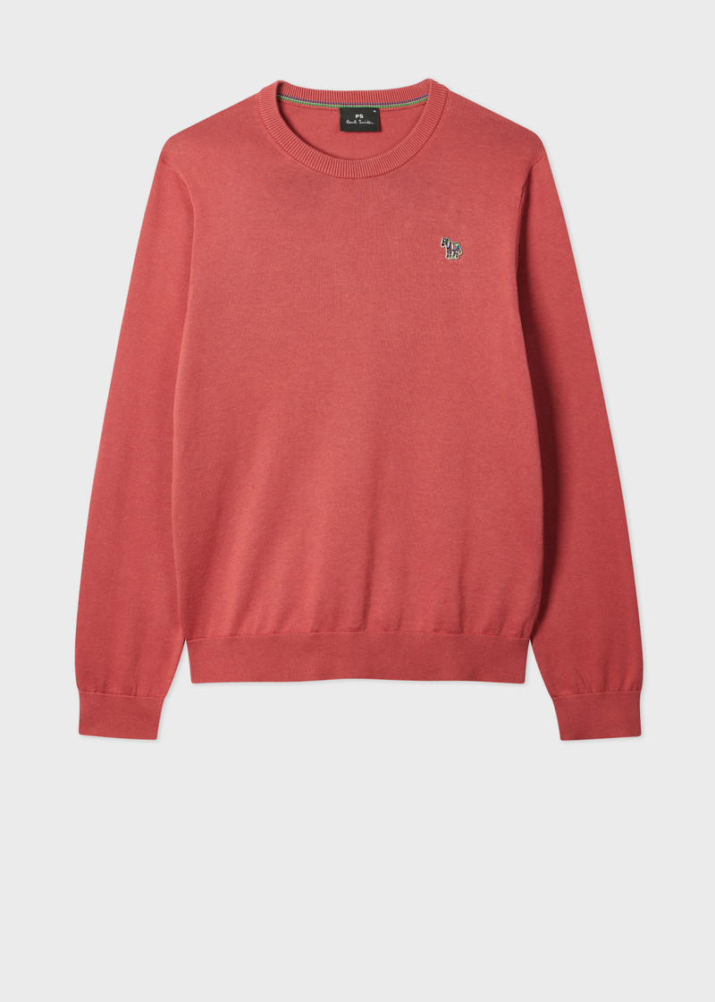 Salmon Pink Organic Cotton Zebra Logo Sweater 1