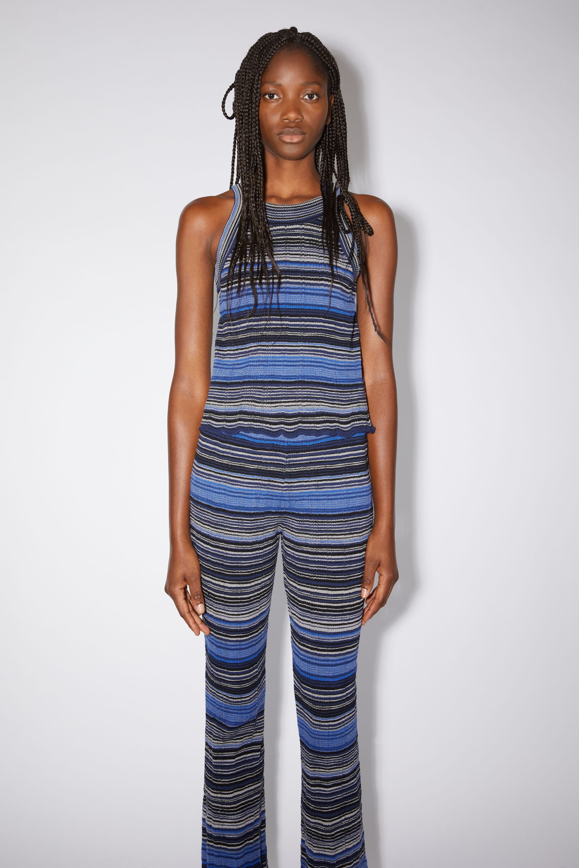 Ribbed tank top - Dark blue/multi - 2