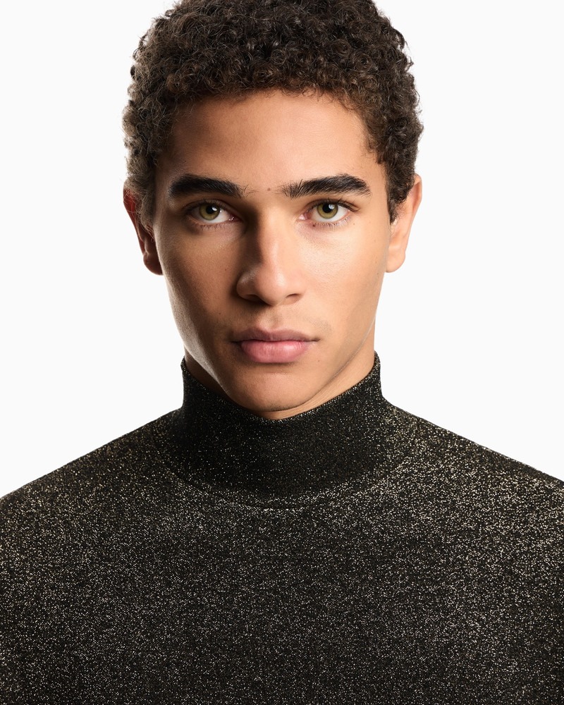 EMPORIO ARMANI LUREX JERSEY MOCK-NECK JUMPER outlook