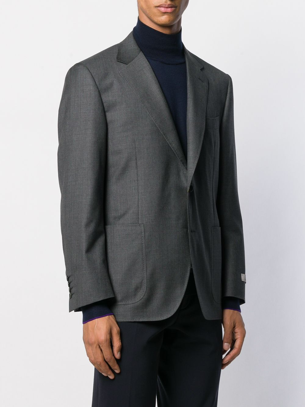 plain formal blazer - 3
