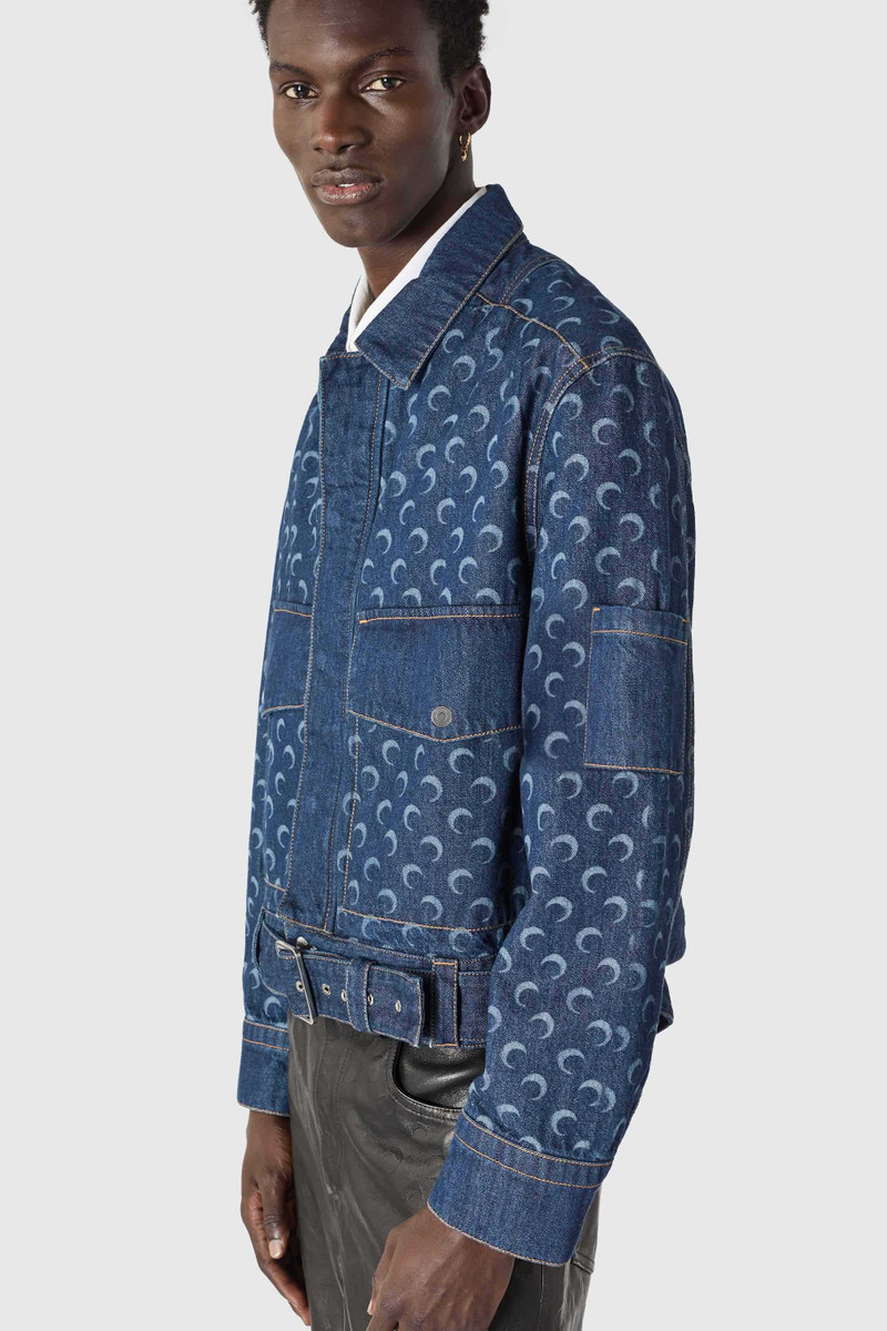 Midnight blue denim belted trucker jacket 7