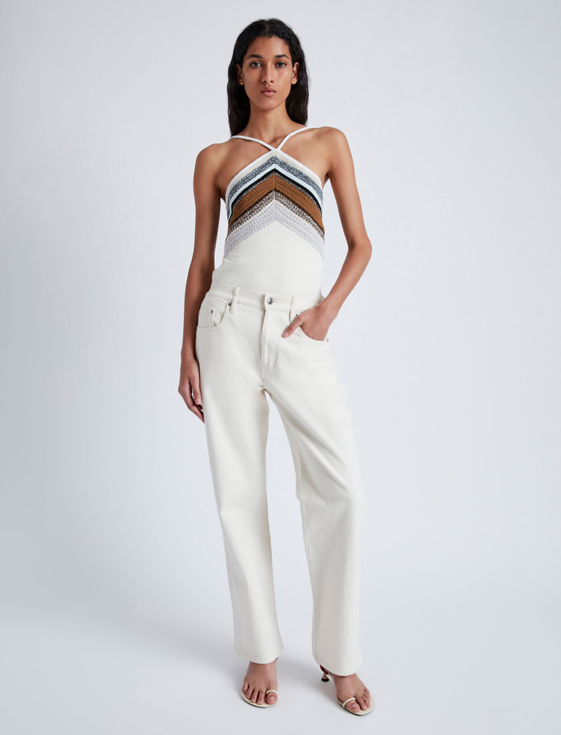 Proenza Schouler Bella Tank in Crochet Stripe Knit outlook