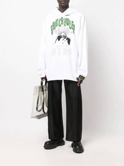 Raf Simons destroyed oversized hoodie outlook