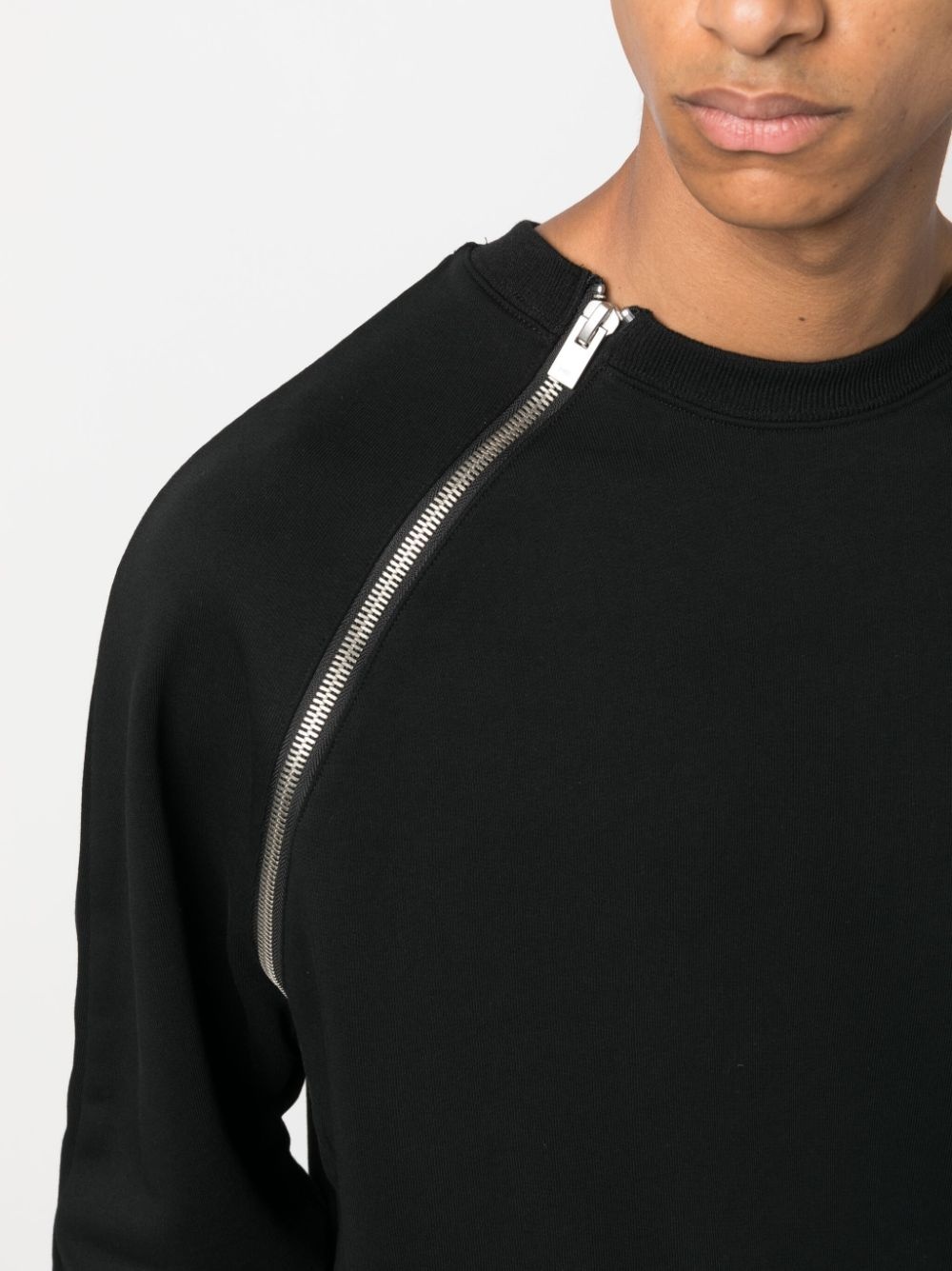zip-detail cotton jumper - 5