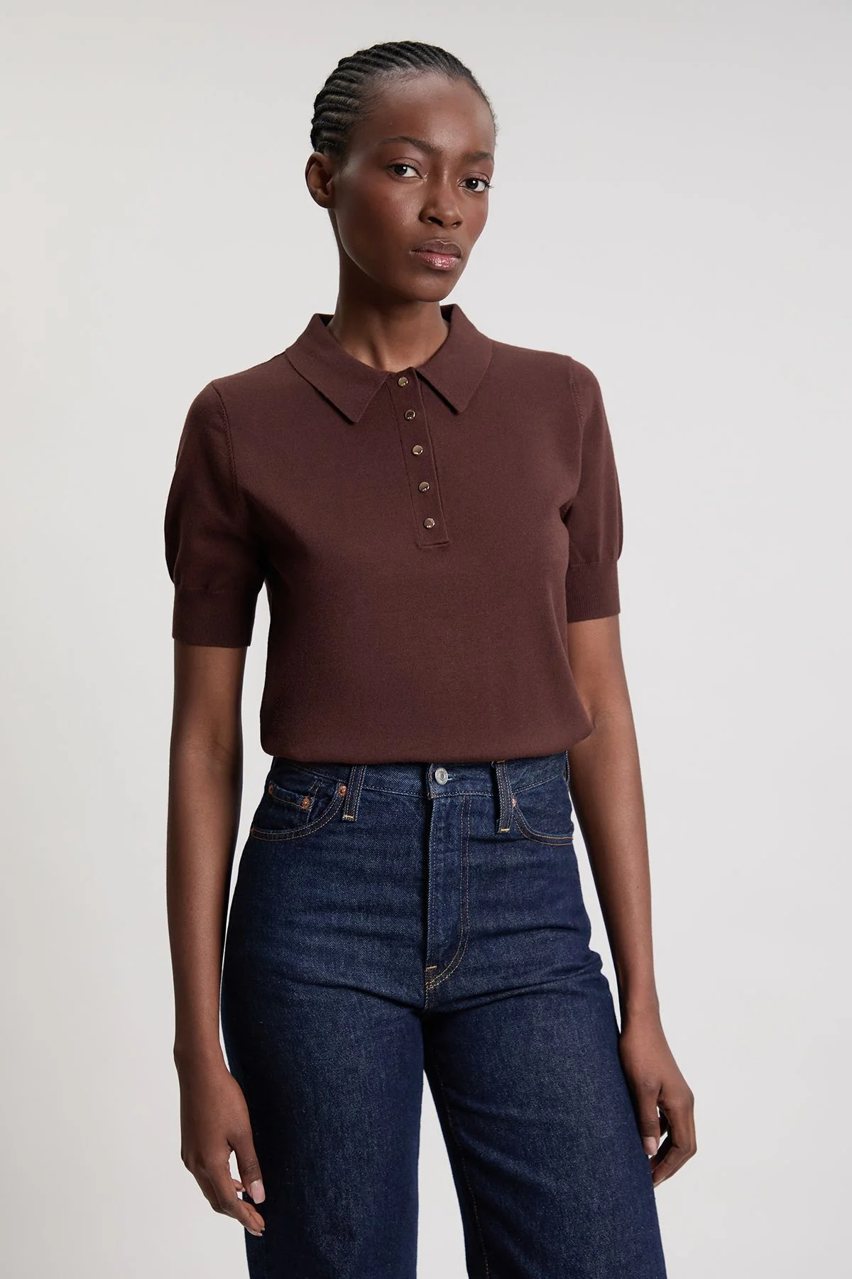 Forever Viscose Blend Collared Polo Top - 1