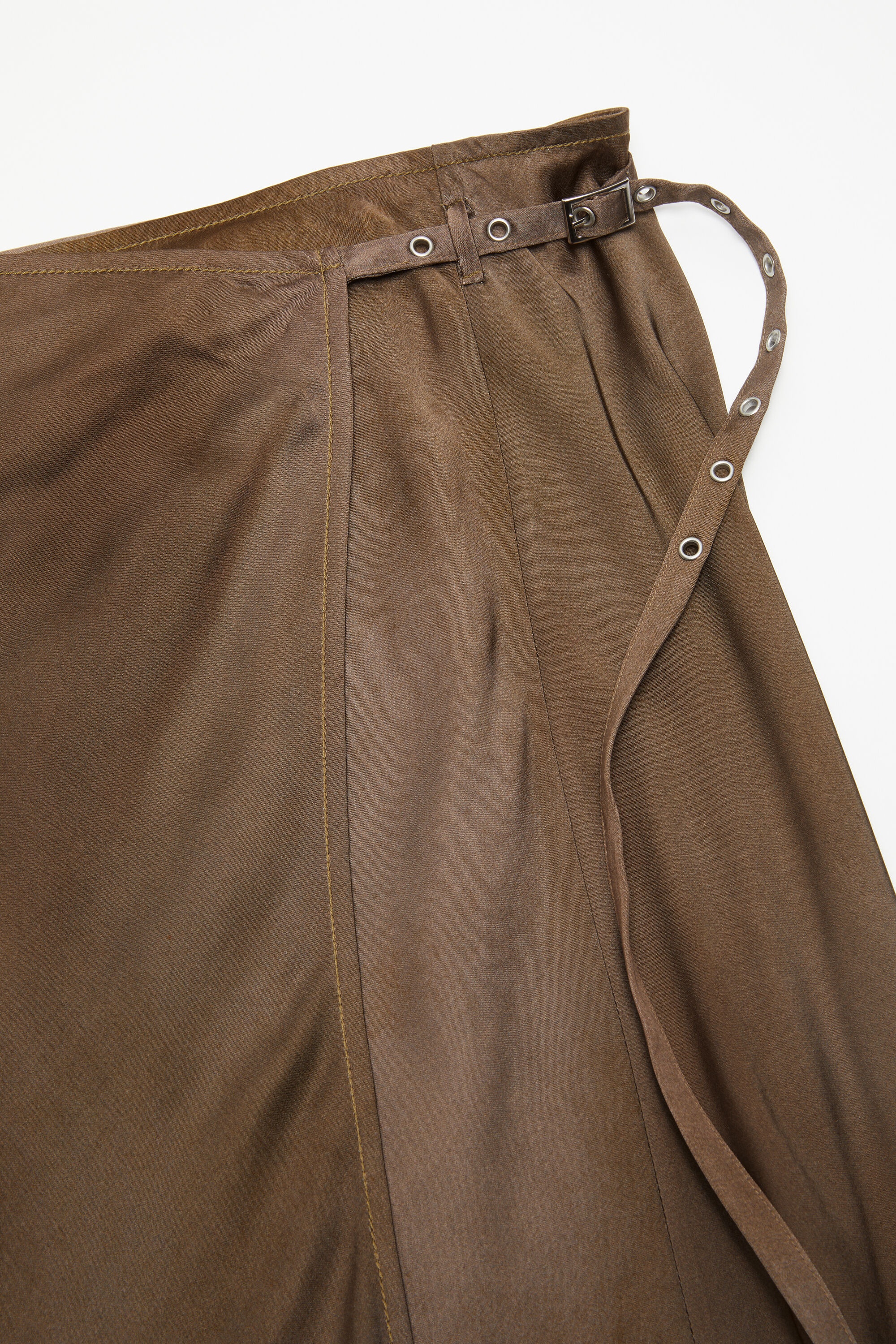 Satin wrap skirt - Golden brown - 6