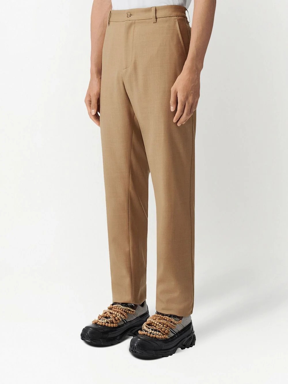 wool straight-leg trousers - 3