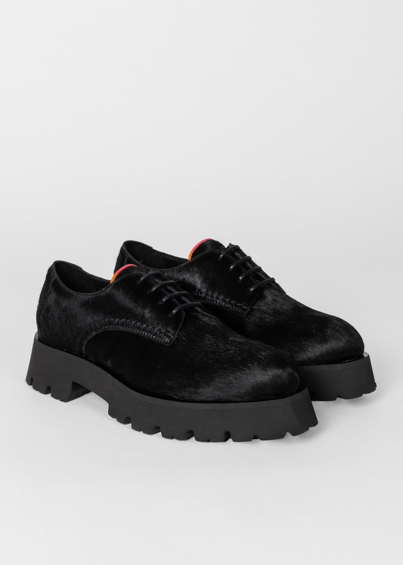 Black Fur 'Dawn' Lace Up Shoes 4