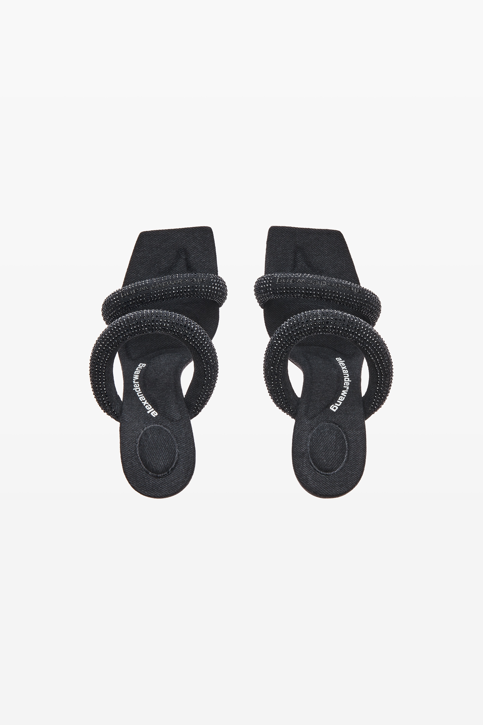 julie 105mm denim crystal hotfix tubular sandal - 5