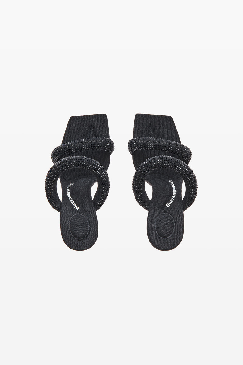 julie 105mm denim crystal hotfix tubular sandal 5