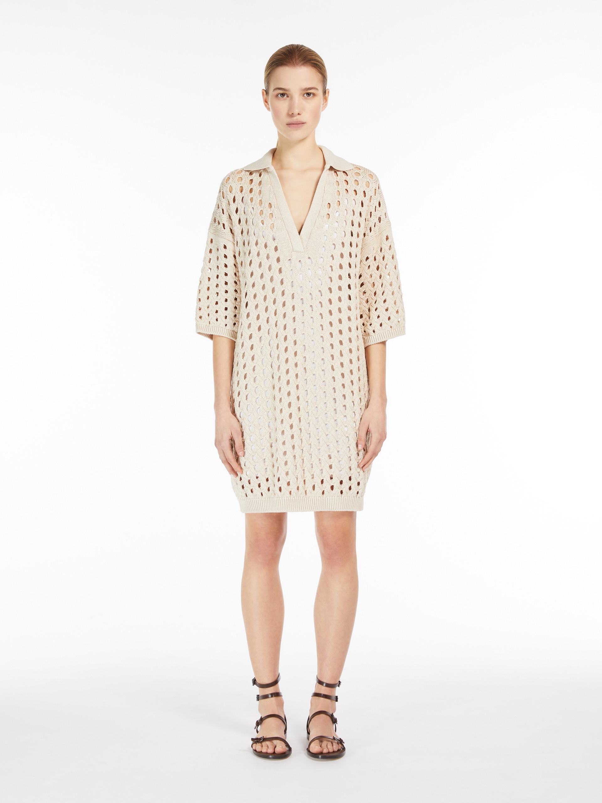URNA Mesh short dress in cotton - 3