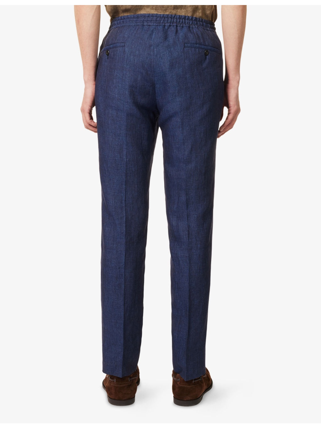 Straight-Leg Drawstring Linen Trousers - 4