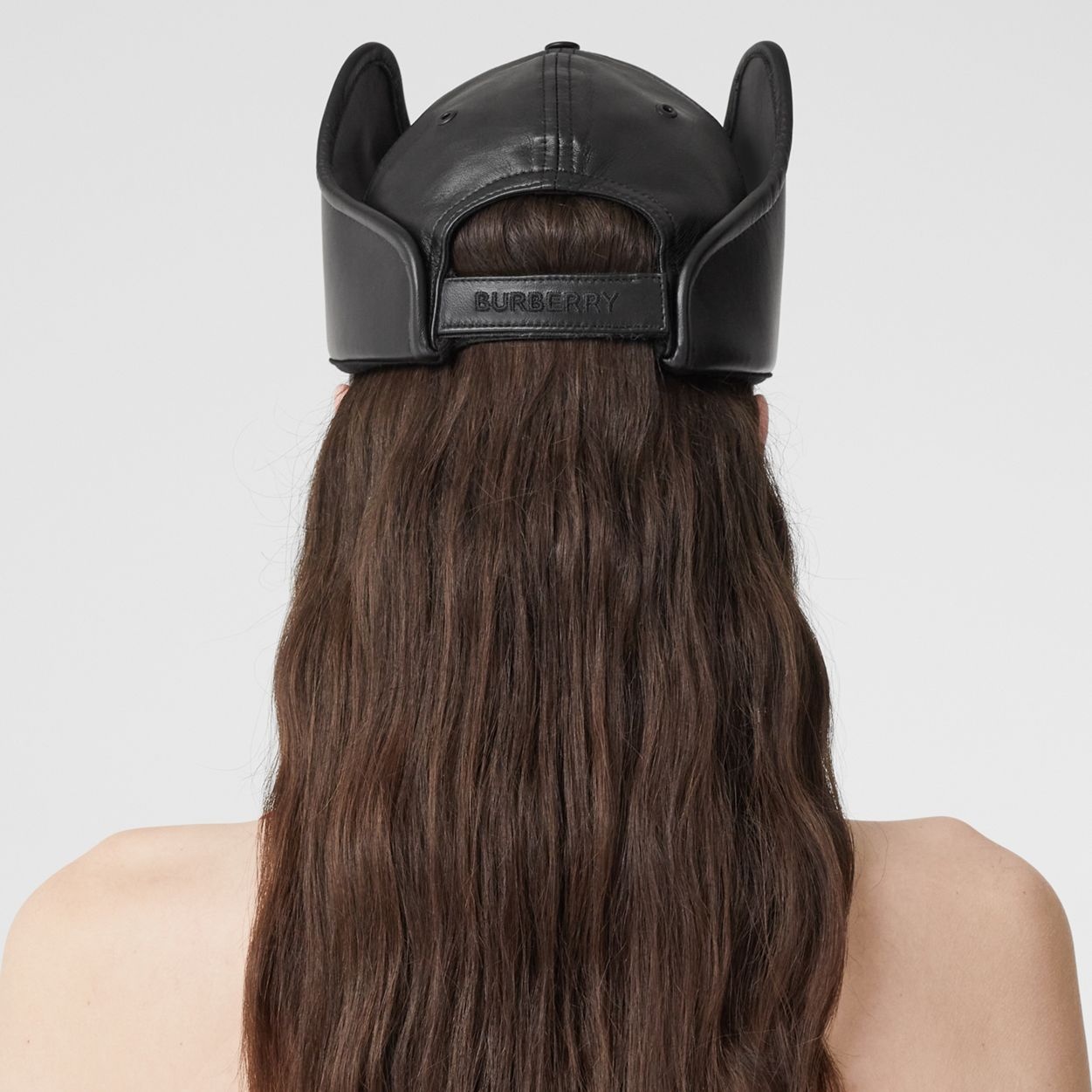 Panel Detail Lambskin Baseball Cap - 3