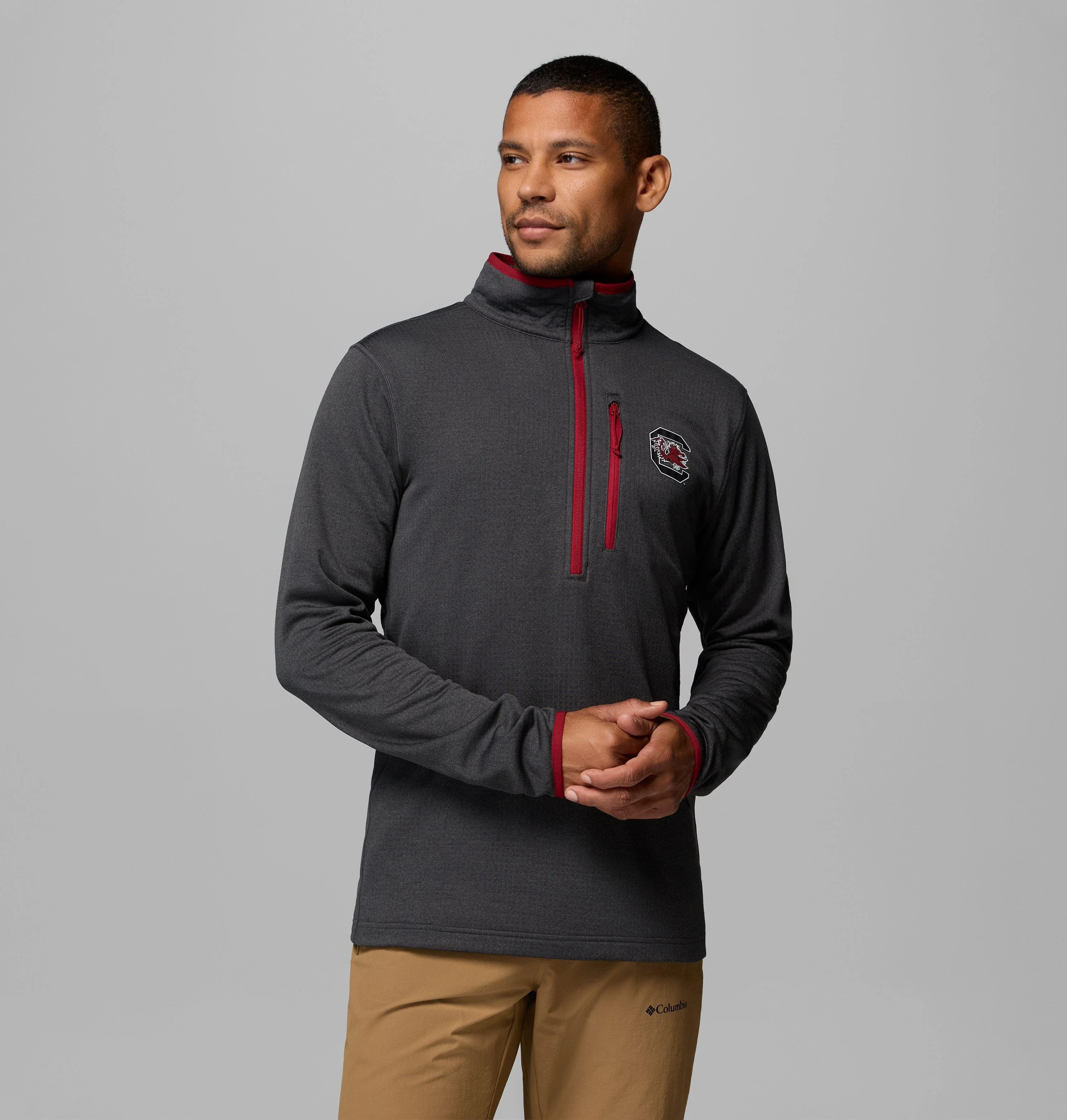 Men's Collegiate Essential Hike Grid Fleece Half Zip - South Carolina - 1