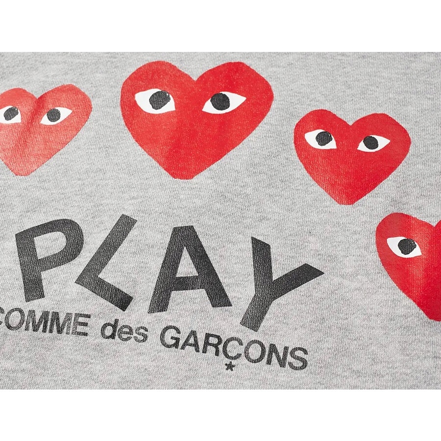 Comme Des Garcons Ladies Embroidered Hearts-appliqued Cotton-jersey Hoodie - 2