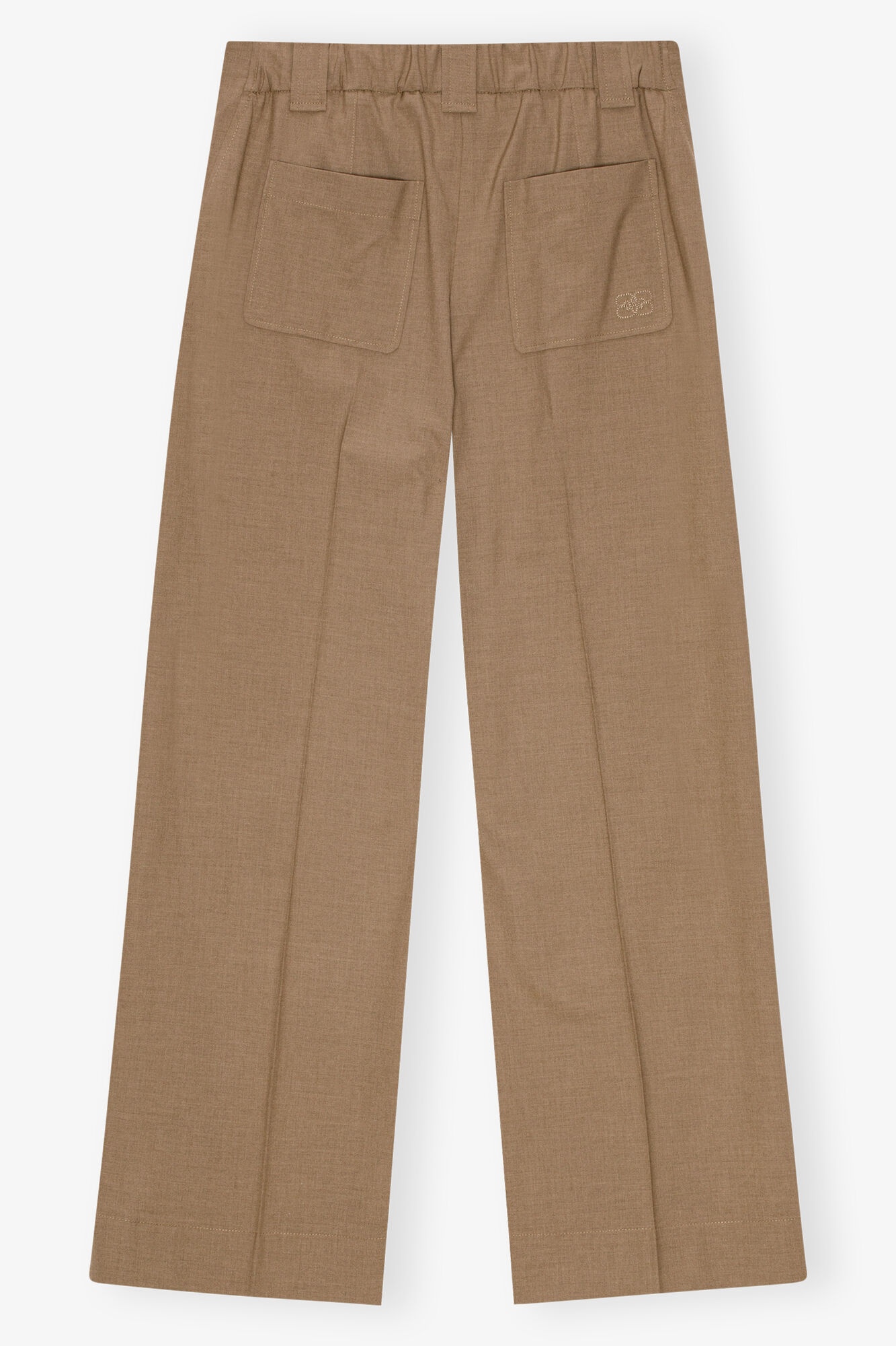 BROWN DRAPEY MELANGE PANTS - 5