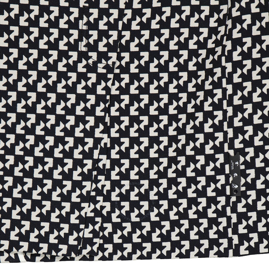 Off-White Ladies White Black Abstract-print Wrap Skirt - 7